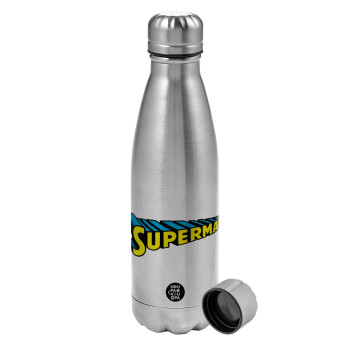 Superman vintage, Μεταλλικό παγούρι νερού, ανοξείδωτο ατσάλι, 750ml