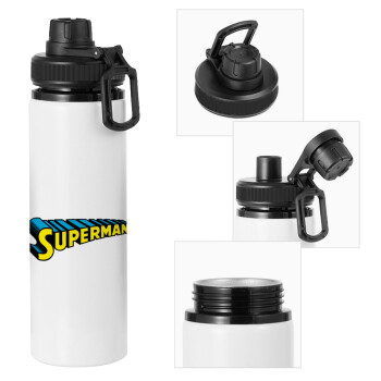 Superman vintage, Metal water bottle with safety cap, aluminum 850ml