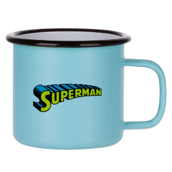 Superman vintage, Κούπα Μεταλλική εμαγιέ ΜΑΤ σιέλ 360ml