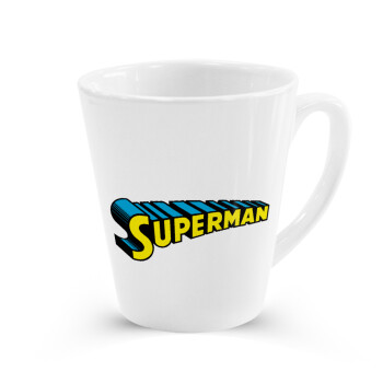 Superman vintage, Κούπα κωνική Latte Λευκή, κεραμική, 300ml