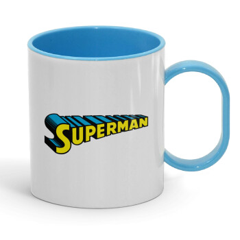 Superman vintage, Κούπα (πλαστική) (BPA-FREE) Polymer Μπλε για παιδιά, 330ml