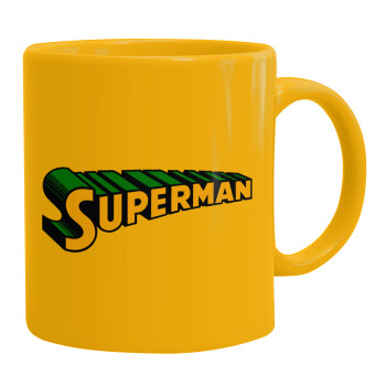 Superman vintage, Κούπα, κεραμική κίτρινη, 330ml