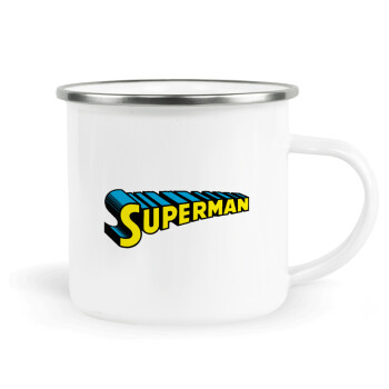 Superman vintage, Κούπα Μεταλλική εμαγιέ λευκη 360ml