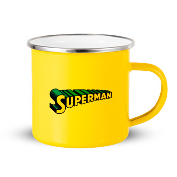 Superman vintage, Κούπα Μεταλλική εμαγιέ Κίτρινη 360ml
