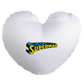 Superman vintage, Μαξιλάρι καναπέ καρδιά 40x40cm περιέχεται το  γέμισμα