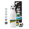 Soccer Metal mug thermos, double wall, 550ml