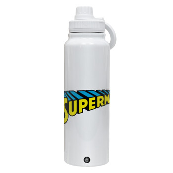Superman vintage, 1L Stainless Steel Thermal Bottle with Phone Holder & Double Wall Insulation