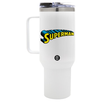 Superman vintage, Mega Tumbler με καπάκι, διπλού τοιχώματος (θερμό) 1,2L