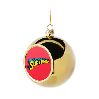 Superman vintage, Χριστουγεννιάτικη μπάλα δένδρου Χρυσή 8cm