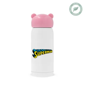 Superman vintage, Pink stainless steel thermal flask, 320ml