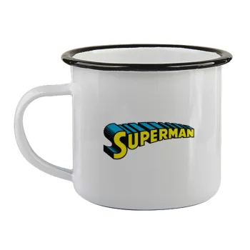 Superman vintage, Κούπα εμαγιέ με μαύρο χείλος 360ml