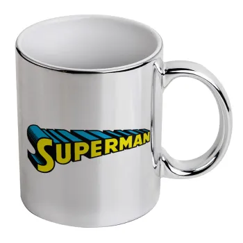 Superman vintage, Κούπα κεραμική, ασημένια καθρέπτης, 330ml