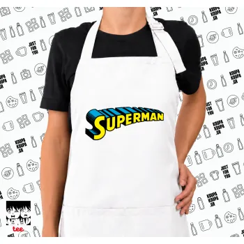 Superman vintage, Ποδιά μακριά Σεφ ολόσωμη με τσέπες white (ΕΝΗΛΙΚΩΝ)