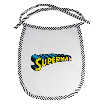 Superman vintage, Σαλιάρα μωρού αλέκιαστη με κορδόνι Μαύρη