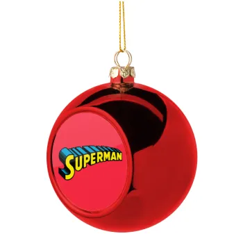 Superman vintage, Christmas tree ball Red 8cm