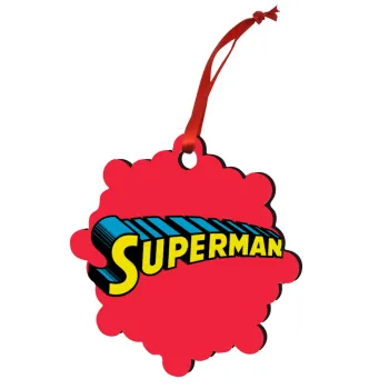 Superman vintage, Στολίδι Χριστουγεννιάτικο στολίδι snowflake ξύλινο 7.5cm