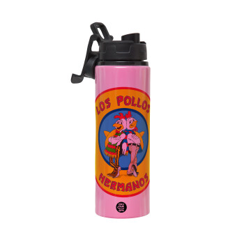 Los Pollos Hermanos, Metallic water bottle with safety lid, 850ml aluminum
