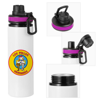Los Pollos Hermanos, Metallic water bottle with safety lid, 850ml aluminum