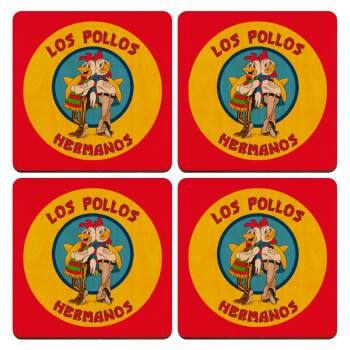 Los Pollos Hermanos, ΣΕΤ x4 Σουβέρ ξύλινα τετράγωνα plywood (9cm)