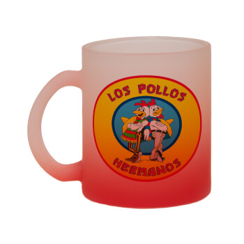 Los Pollos Hermanos, Κούπα γυάλινη δίχρωμη με βάση το κόκκινο ματ, 330ml