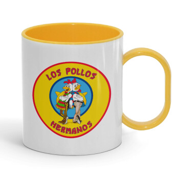 Los Pollos Hermanos, Κούπα (πλαστική) (BPA-FREE) Polymer Κίτρινη για παιδιά, 330ml