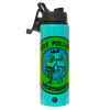 Metallic water bottle with safety lid, 850ml aluminum