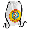 Backpack pouch GYMBAG white, with pocket (40x48cm) & thick cords