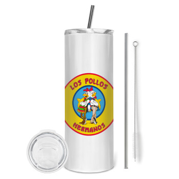 Los Pollos Hermanos, Eco friendly stainless steel tumbler 600ml, with metal straw & cleaning brush