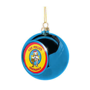 Los Pollos Hermanos, Blue Christmas tree ball ornament 8cm