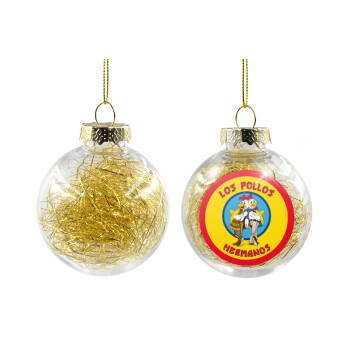 Los Pollos Hermanos, Χριστουγεννιάτικη μπάλα δένδρου διάφανη με χρυσό γέμισμα 8cm