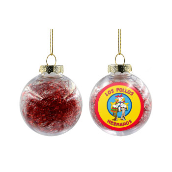Los Pollos Hermanos, Χριστουγεννιάτικη μπάλα δένδρου διάφανη με κόκκινο γέμισμα 8cm