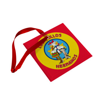 Los Pollos Hermanos, Christmas ornament, glass square ornament 9x9cm
