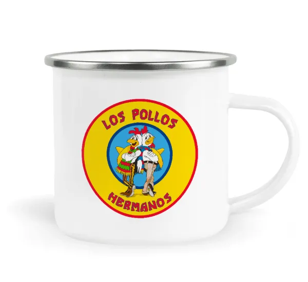 Los Pollos Hermanos — Metallic enamel cup white 360ml