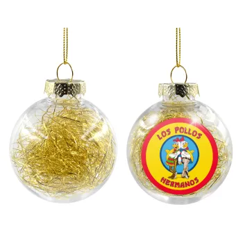 Los Pollos Hermanos, Transparent Christmas tree ball ornament with gold filling 8cm