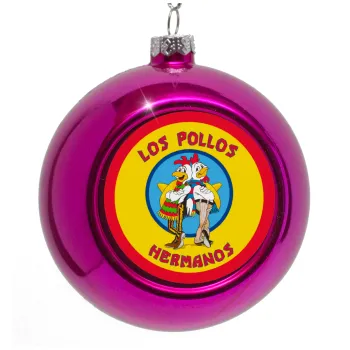 Los Pollos Hermanos, Purple Christmas tree ornament bauble 8cm