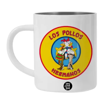 Los Pollos Hermanos, BIG Mug Stainless steel double wall (450ml, White)