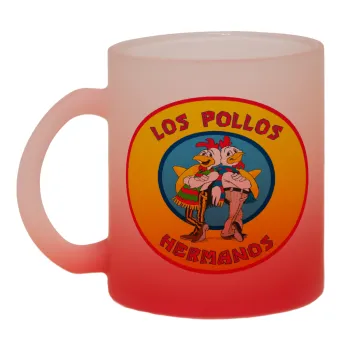 Los Pollos Hermanos, Κούπα γυάλινη δίχρωμη με βάση το κόκκινο ματ, 330ml