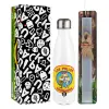 Easter candle, metallic white thermos bottle (500ml) & aromatic flat candle (30cm) (GRAY)