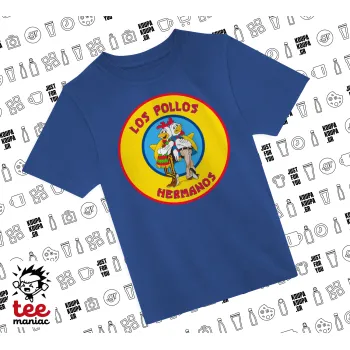 Los Pollos Hermanos, Παιδικό T-Shirt ΜΠΛΕ από 100% βαμβάκι, για κάθε μέρα. Vegan & OEKO-TEX πιστοποιημένο.