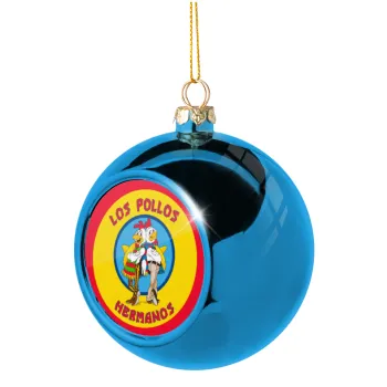 Los Pollos Hermanos, Blue Christmas tree ball ornament 8cm