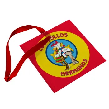 Los Pollos Hermanos, Christmas ornament, glass square ornament 9x9cm