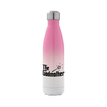 The Godmather, Metal mug thermos Pink/White (Stainless steel), double wall, 500ml
