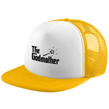 The Godmather, Καπέλο Ενηλίκων Soft Trucker με Δίχτυ Κίτρινο/White (POLYESTER, ΕΝΗΛΙΚΩΝ, UNISEX, ONE SIZE)