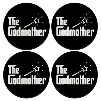 The Godmather, SET of 4 round wooden coasters (9cm)