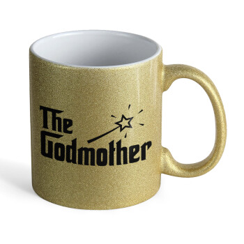 The Godmather, Κούπα Χρυσή Glitter που γυαλίζει, κεραμική, 330ml