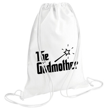 The Godmather, Τσάντα πλάτης πουγκί GYMBAG λευκή (28x40cm)