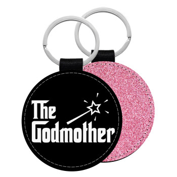 The Godmather, Μπρελόκ Δερματίνη, στρογγυλό ΡΟΖ (5cm)