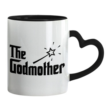 The Godmather, Κούπα καρδιά χερούλι μαύρη, κεραμική, 330ml