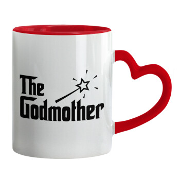 The Godmather, Mug heart red handle, ceramic, 330ml