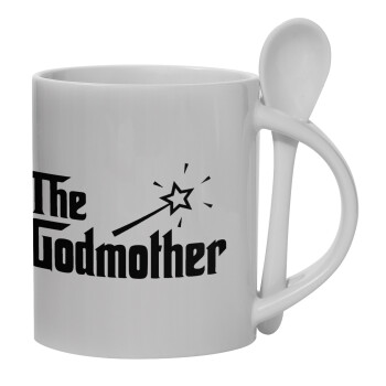 The Godmather, Ceramic coffee mug with Spoon, 330ml (1pcs)